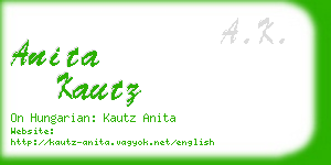 anita kautz business card